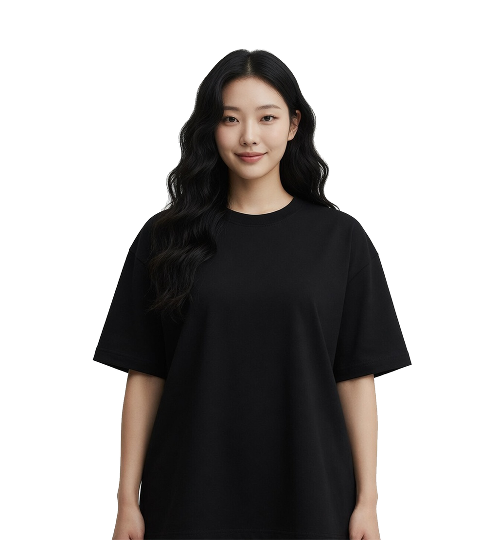 Unisex Oversized Plain Black Boxy T-Shirt | 240 GSM