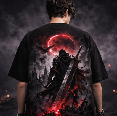 THR – Gothic Knight Silhouette Oversized Tee