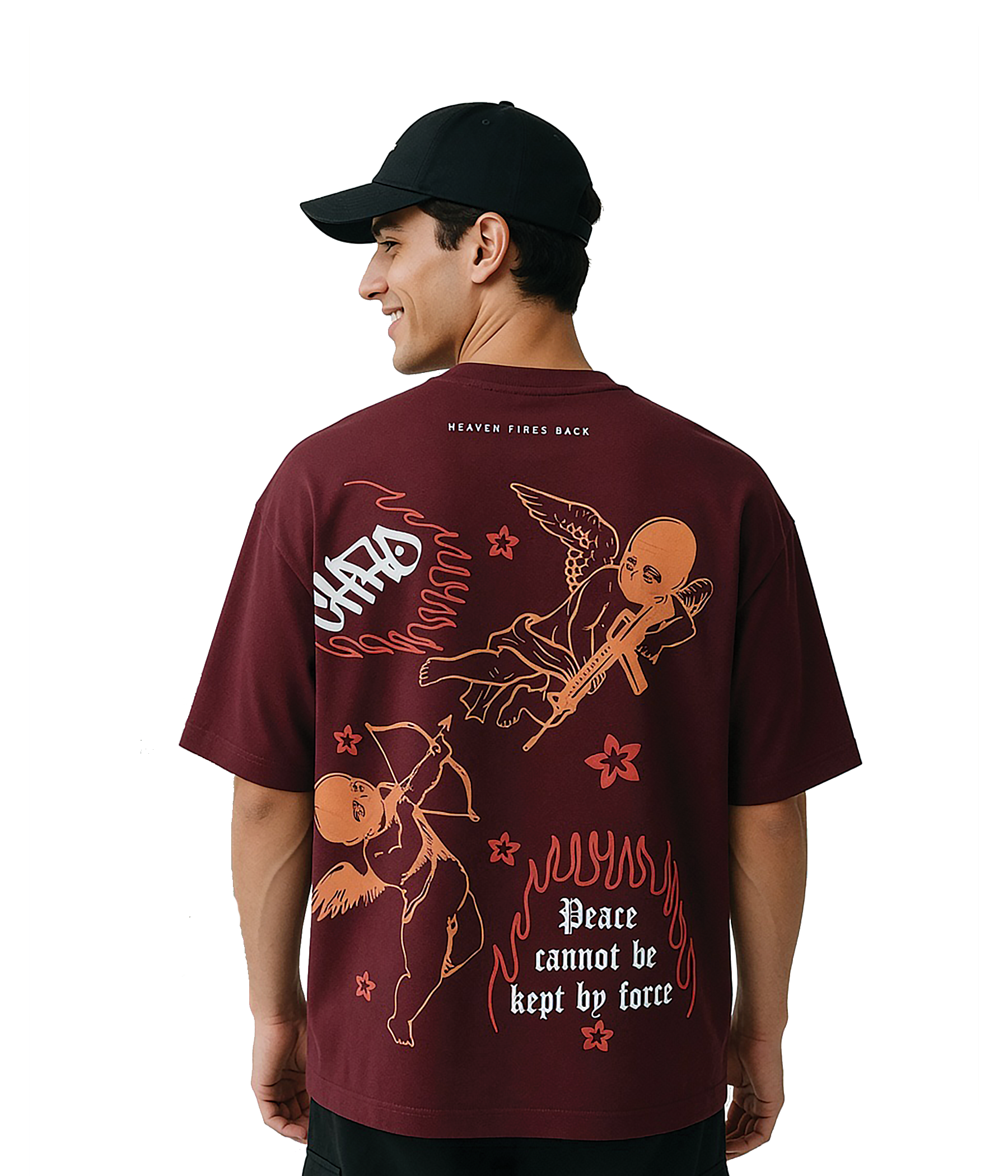 “Majestic Chaos” Oversized Tee (Maroon)