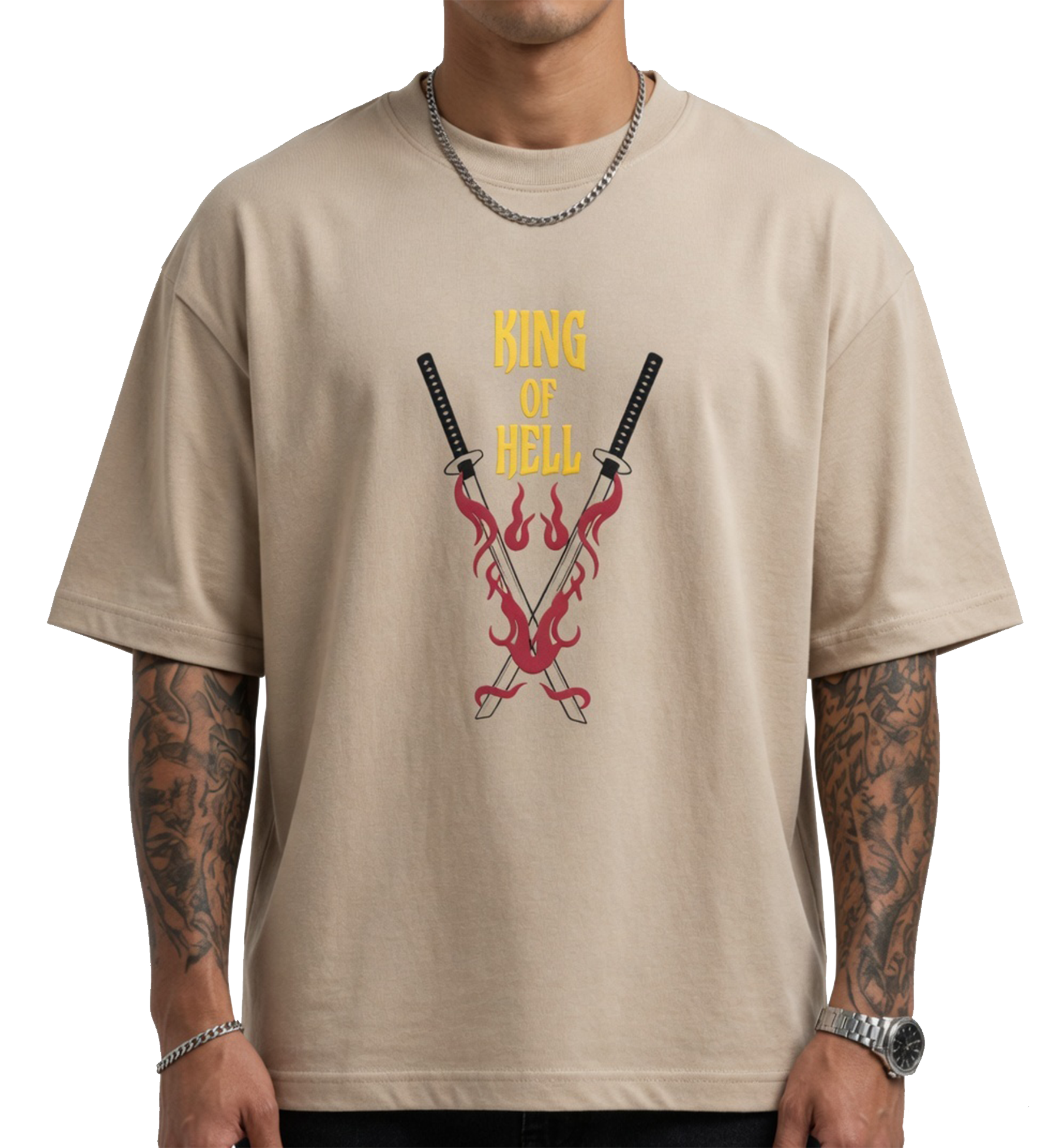 King of Hell Oversized Anime Graphic T-Shirt