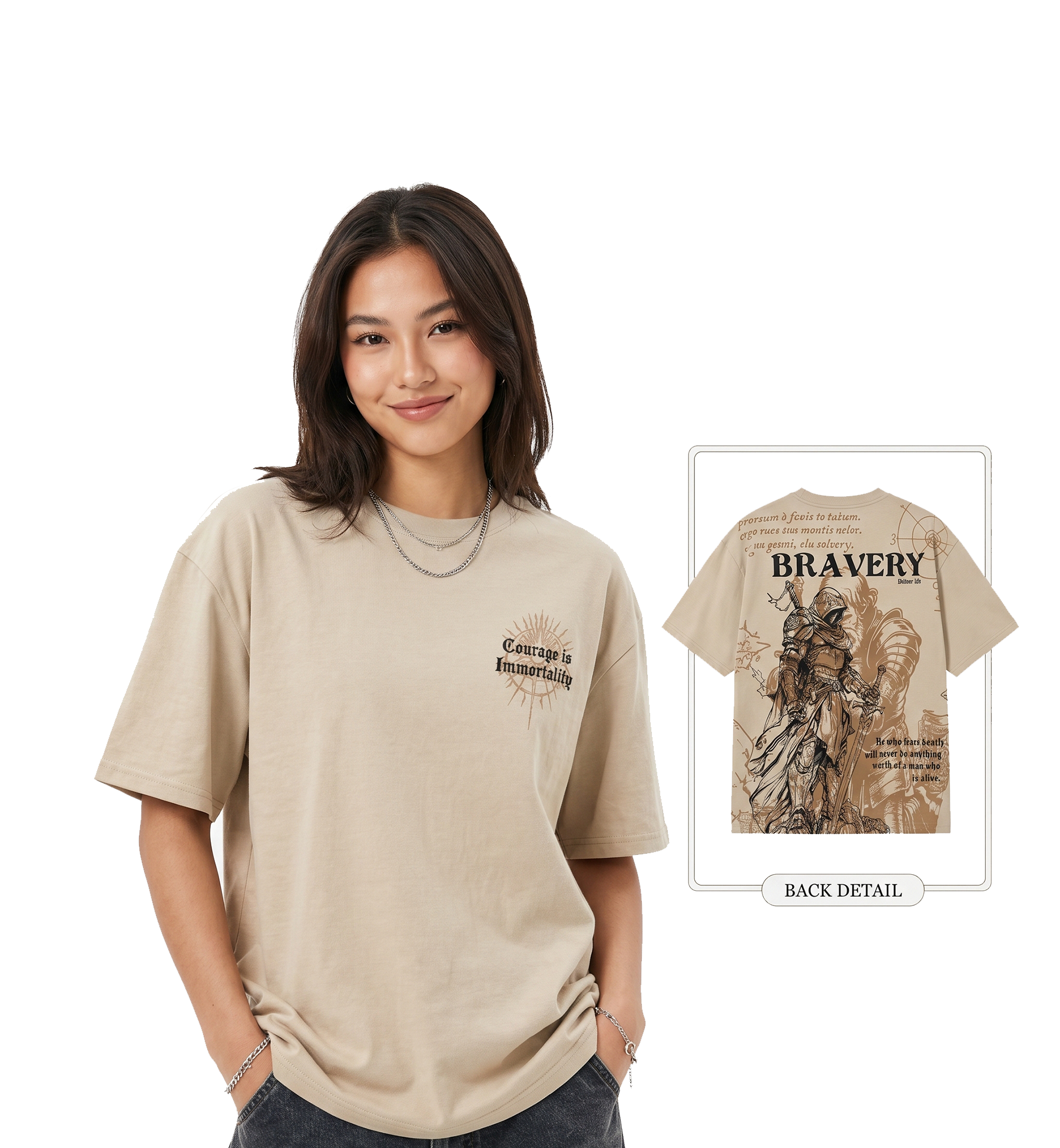 BRAVERY – Oversized Premium T-Shirt ⚔️